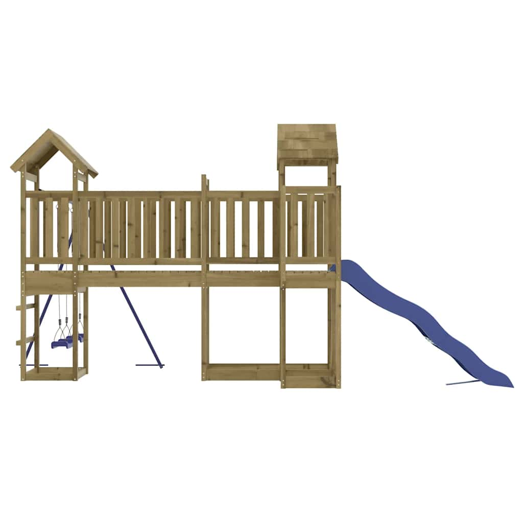 outdoor playground, impregnated pine wood