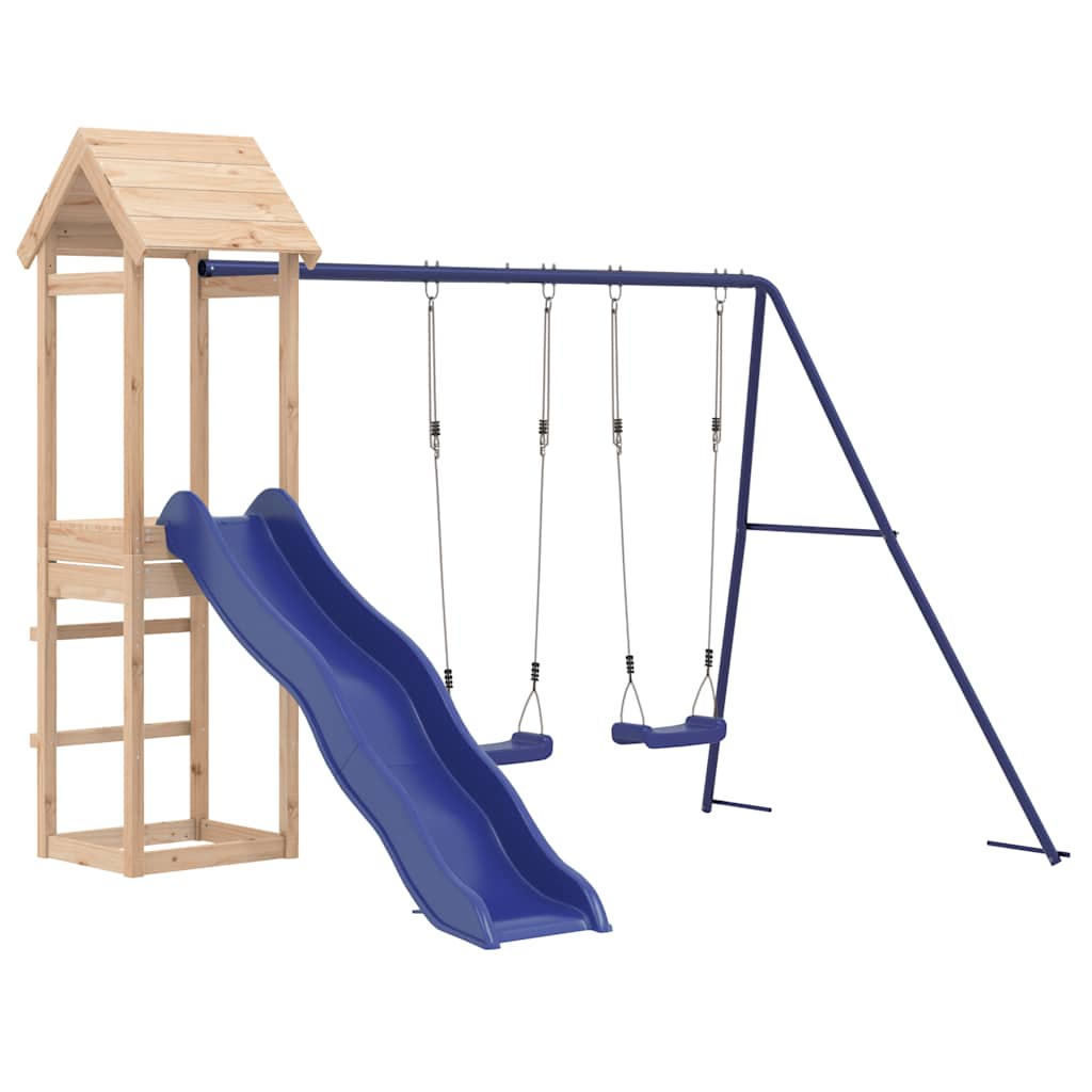 outdoor playground, pine wood