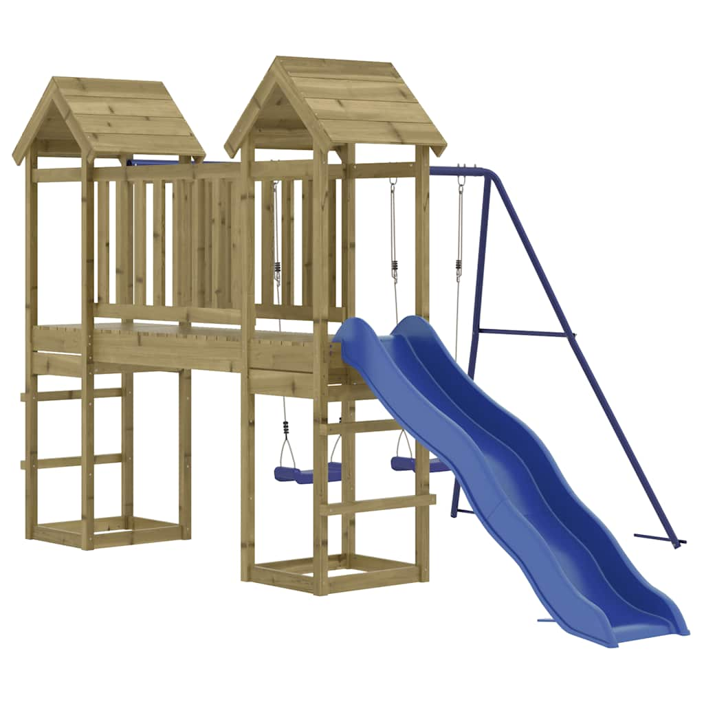 outdoor playground, impregnated pine wood