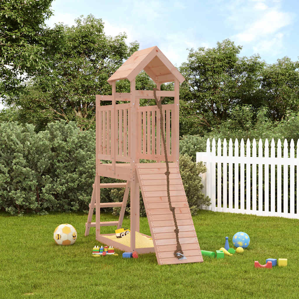 playhouse with climbing wall, rough wood