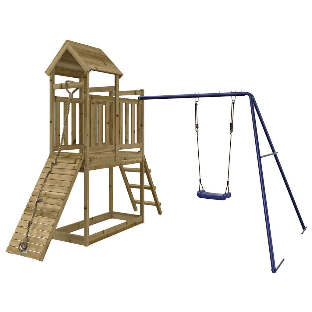 outdoor playground, impregnated pine wood