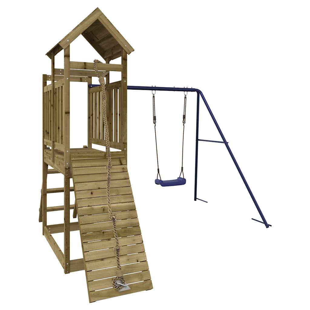 outdoor playground, impregnated pine wood