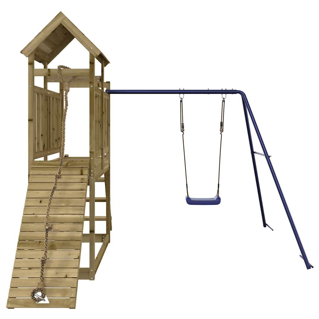 outdoor playground, impregnated pine wood