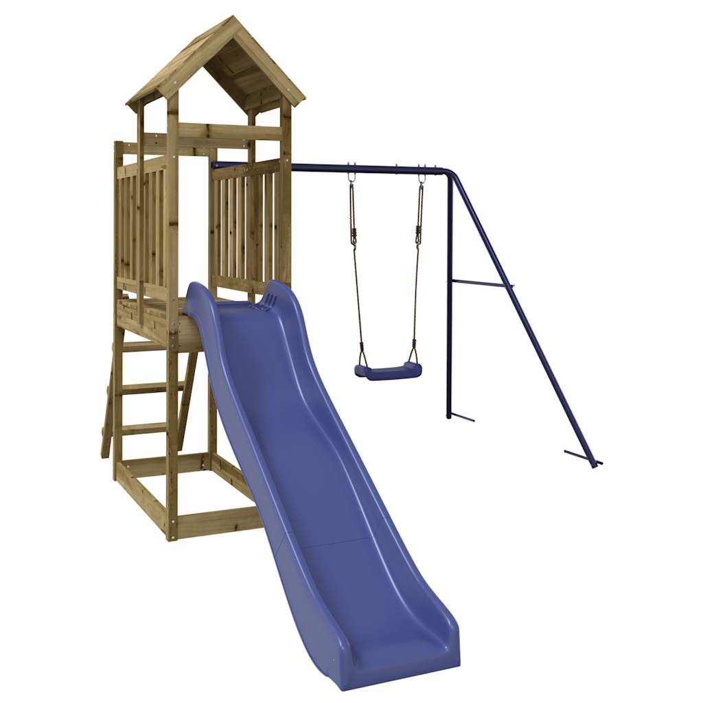 outdoor playground, impregnated pine wood