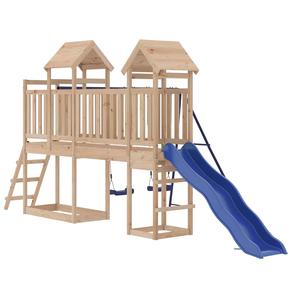 outdoor playground, pine wood