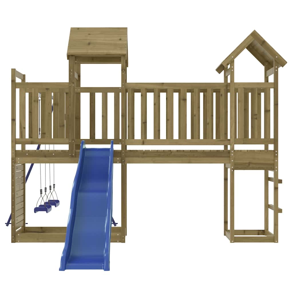 outdoor playground, impregnated pine wood