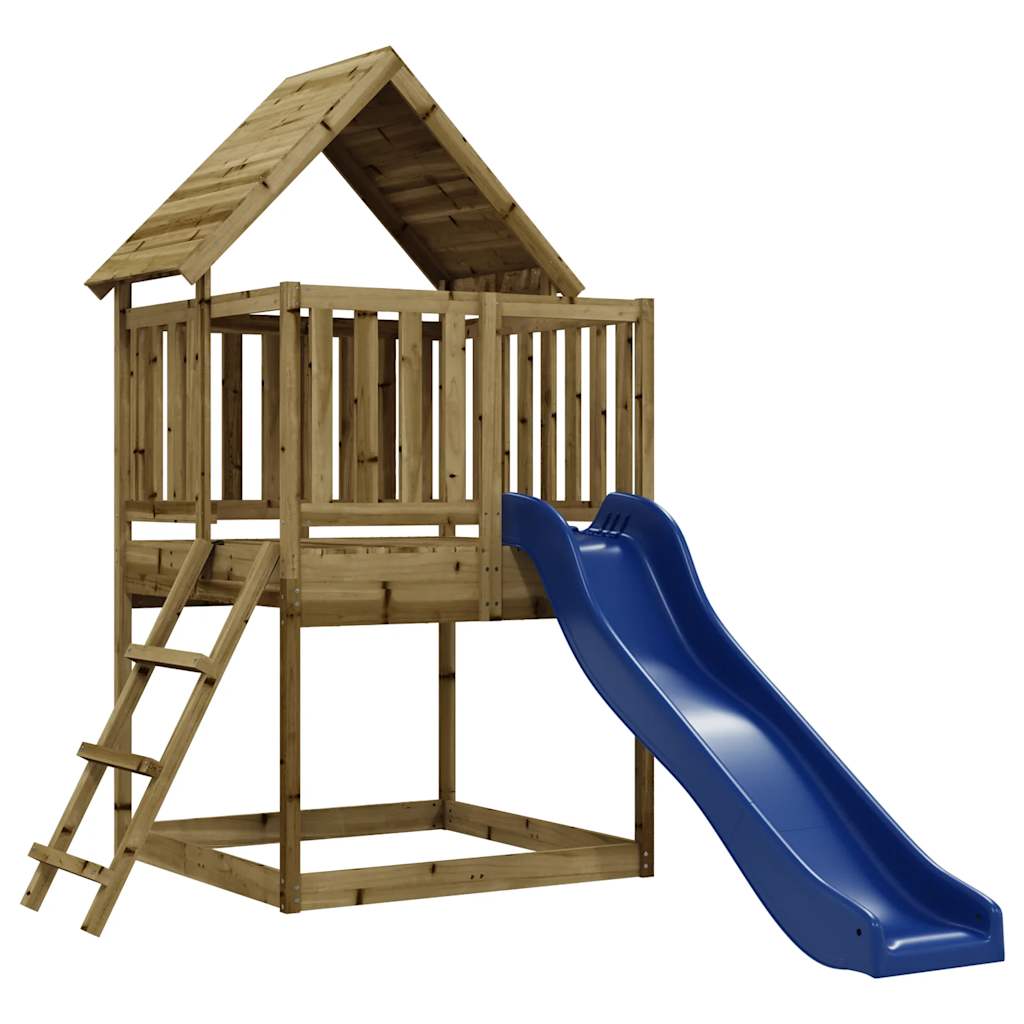 outdoor playground, impregnated pine wood