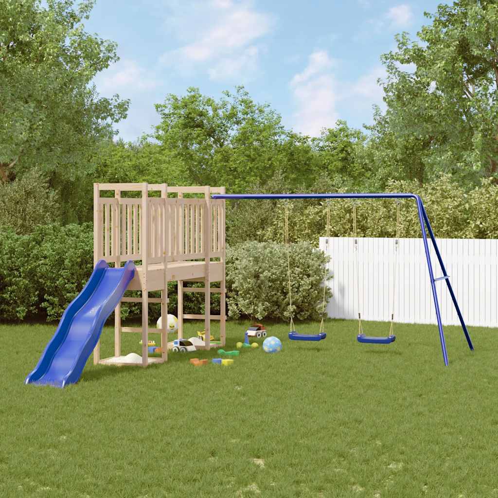 outdoor playground, pine wood