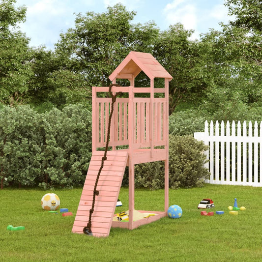 playhouse with climbing wall, rough wood