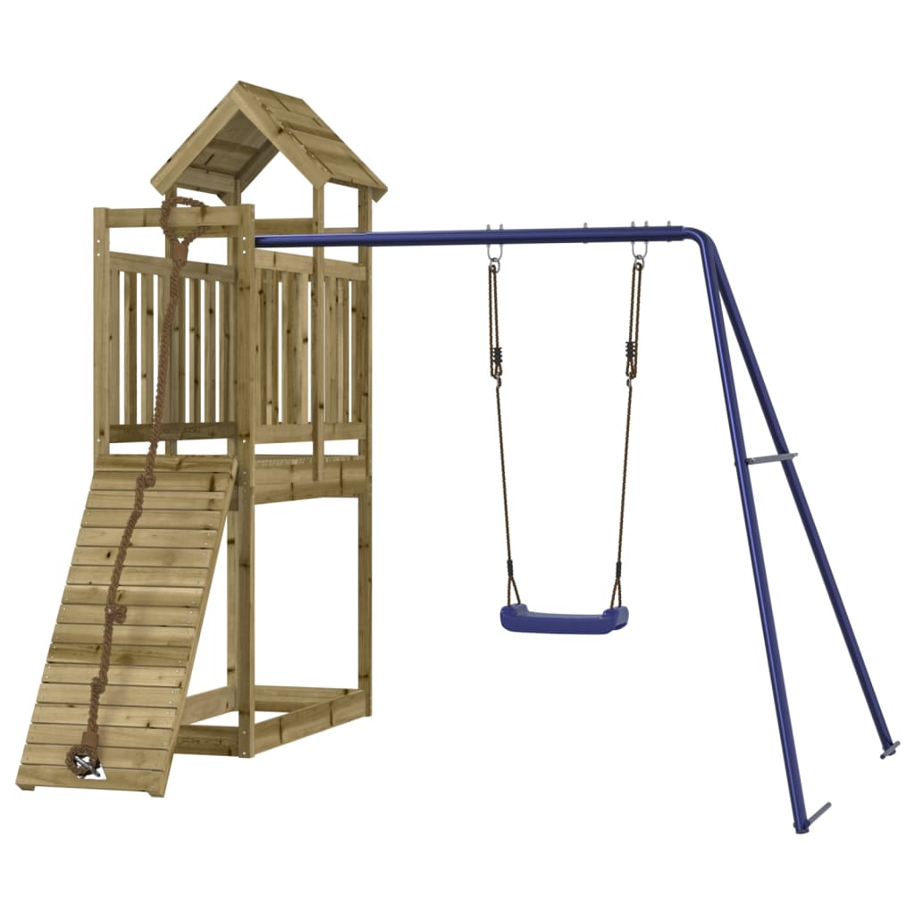 outdoor playground, impregnated pine wood