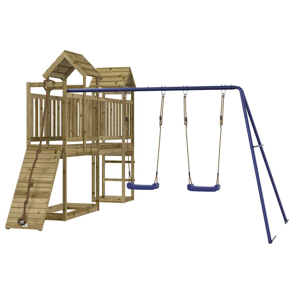 outdoor playground, impregnated pine wood