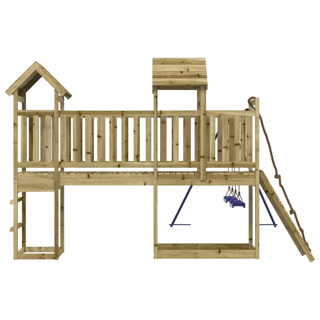 outdoor playground, impregnated pine wood