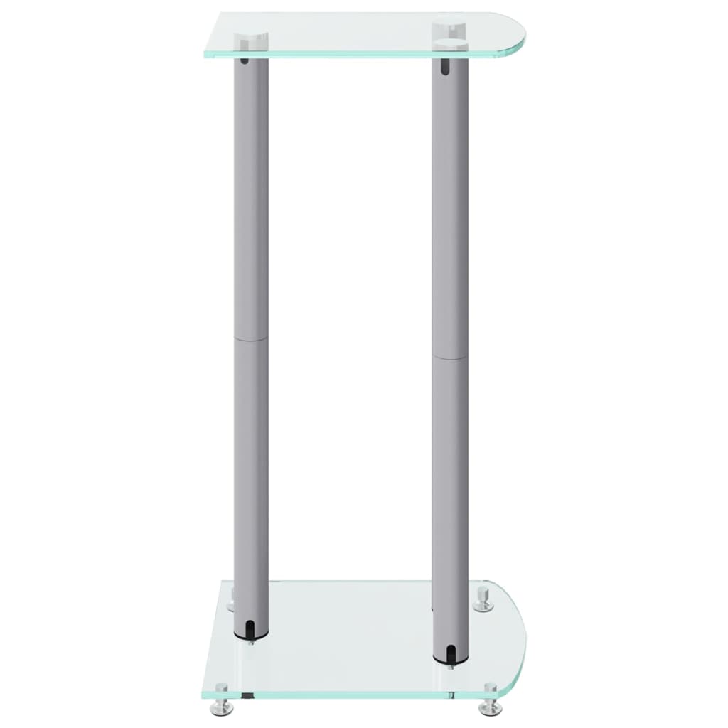 speaker stands 2 pcs, silver, tempered glass, 3-pillar design