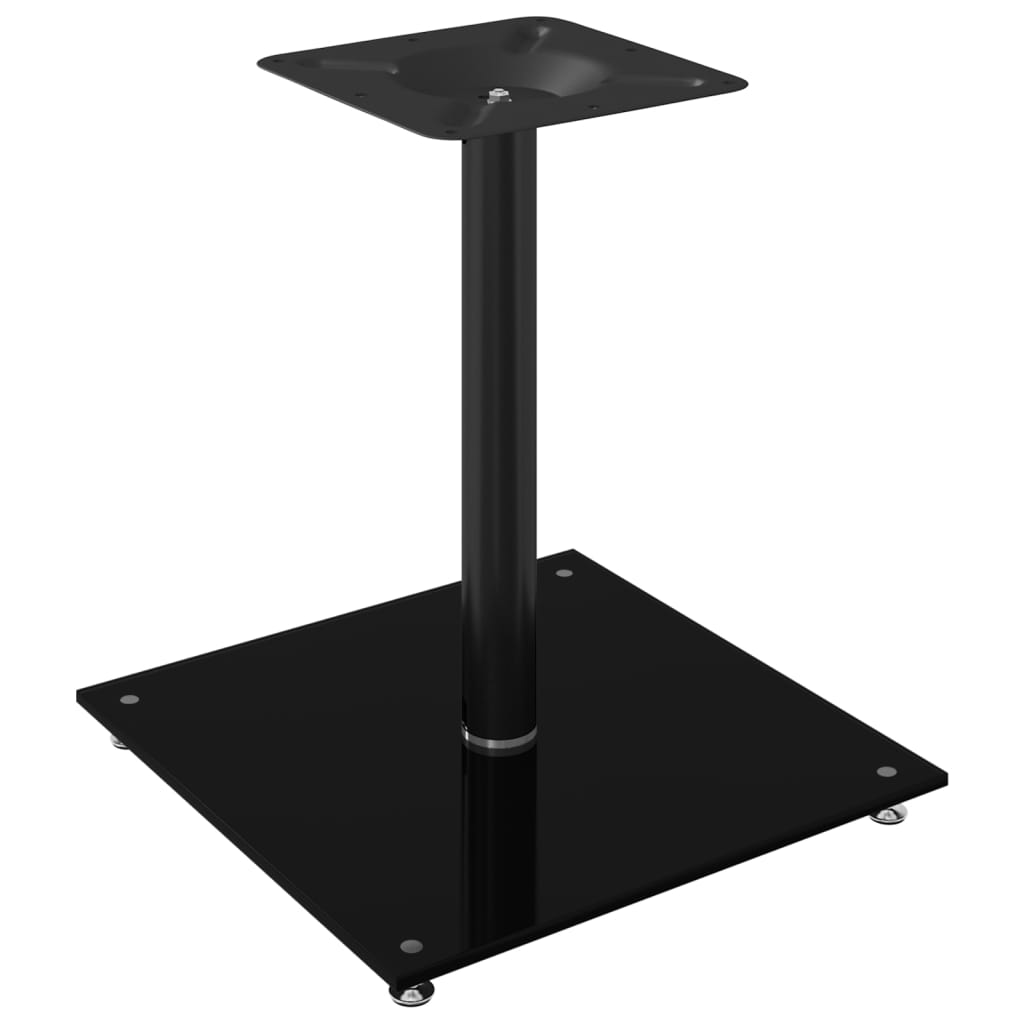 speaker stands 2 pcs, black, tempered glass, 1-pillar design