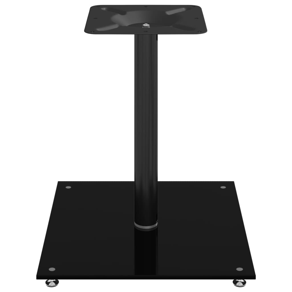 speaker stands 2 pcs, black, tempered glass, 1-pillar design