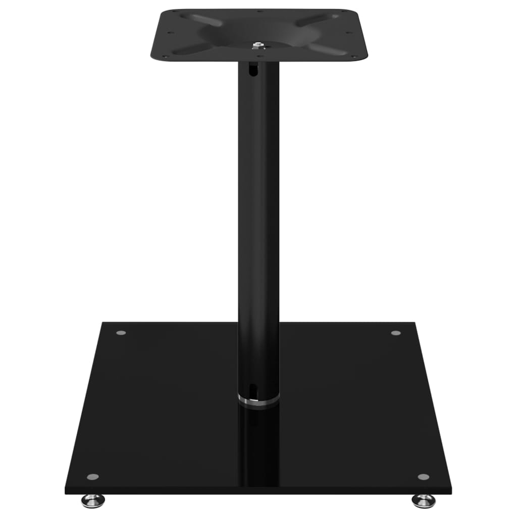 speaker stands 2 pcs, black, tempered glass, 1-pillar design