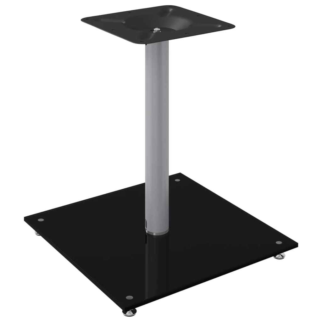 speaker stands 2 pcs, black/silver, glass, 1-pillar design