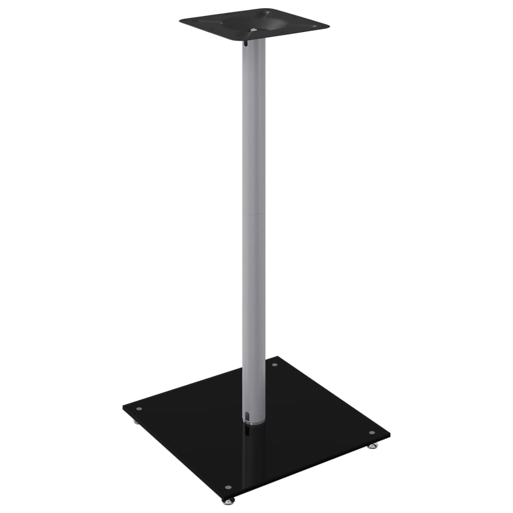 speaker stands 2 pcs, black/silver, glass, 1-pillar design