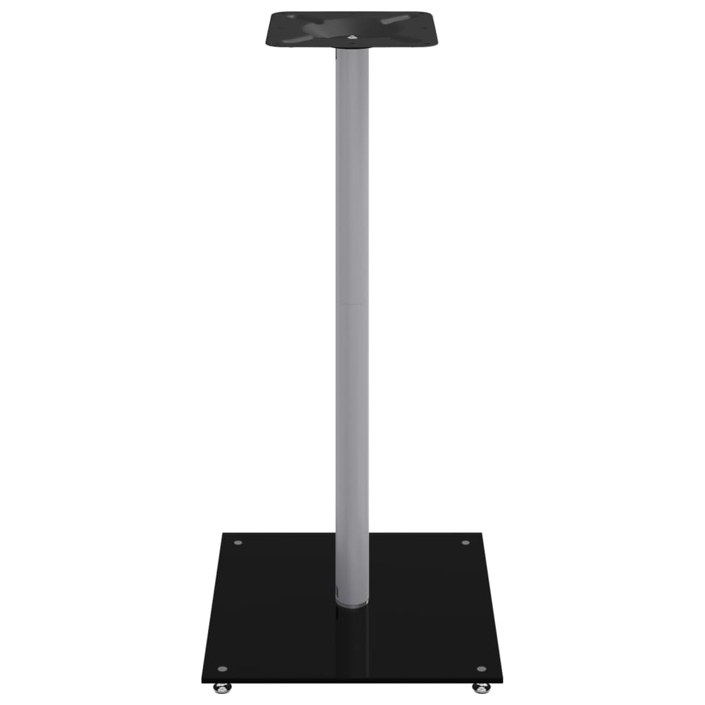 speaker stands 2 pcs, black/silver, glass, 1-pillar design