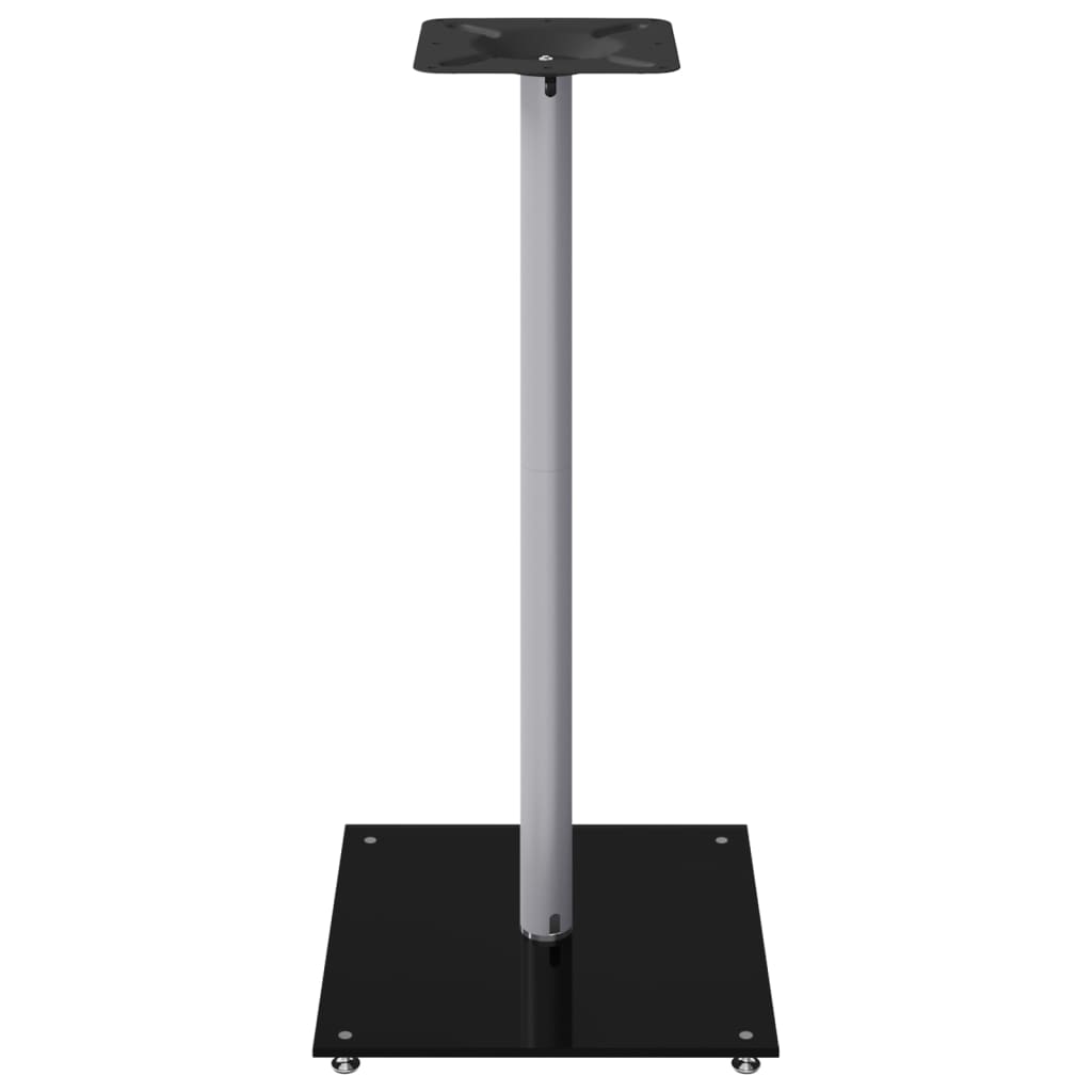 speaker stands 2 pcs, black/silver, glass, 1-pillar design