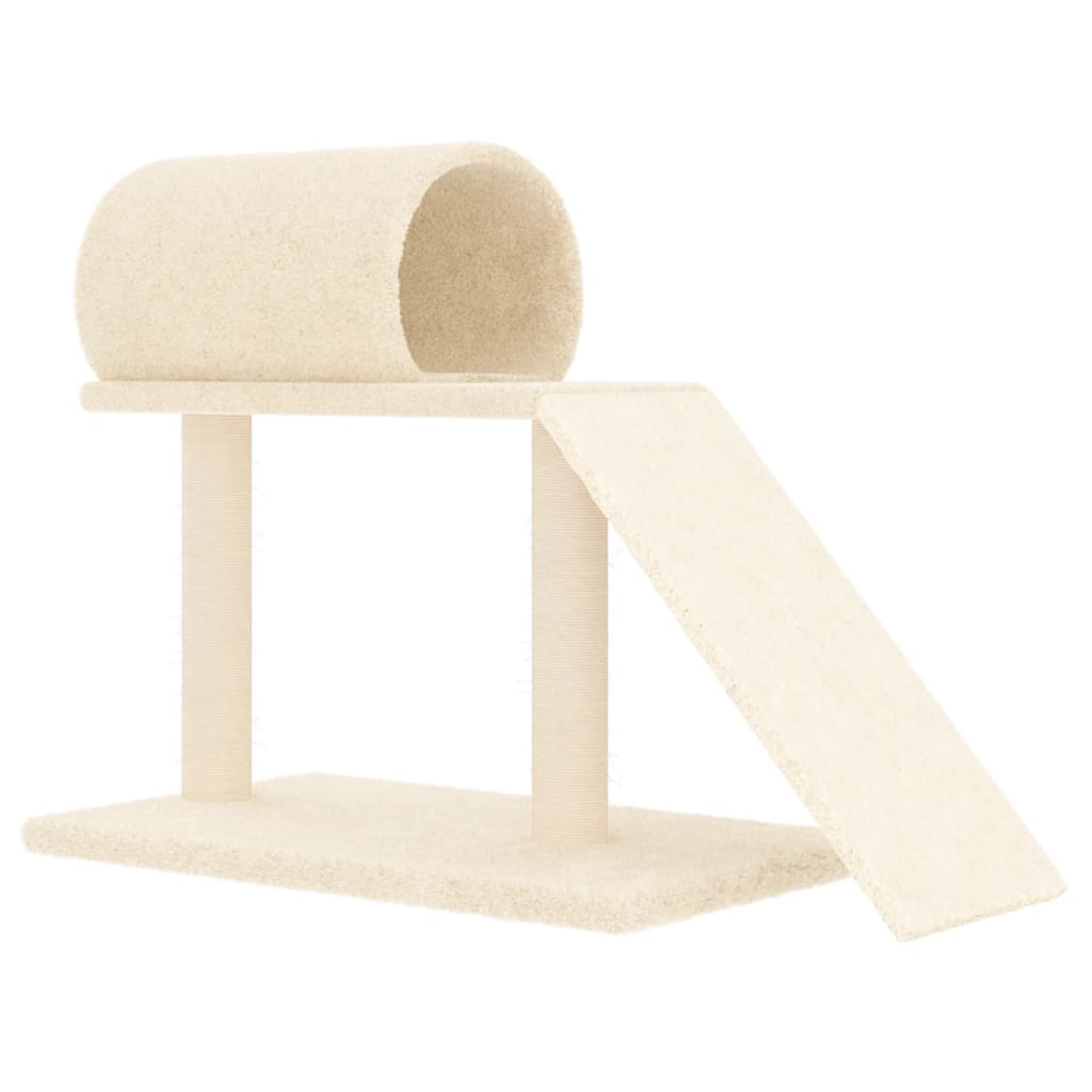 Cat scratching post with tunnel and ladder, cream, 55.5 cm