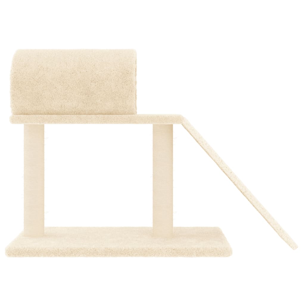 Cat scratching post with tunnel and ladder, cream, 55.5 cm