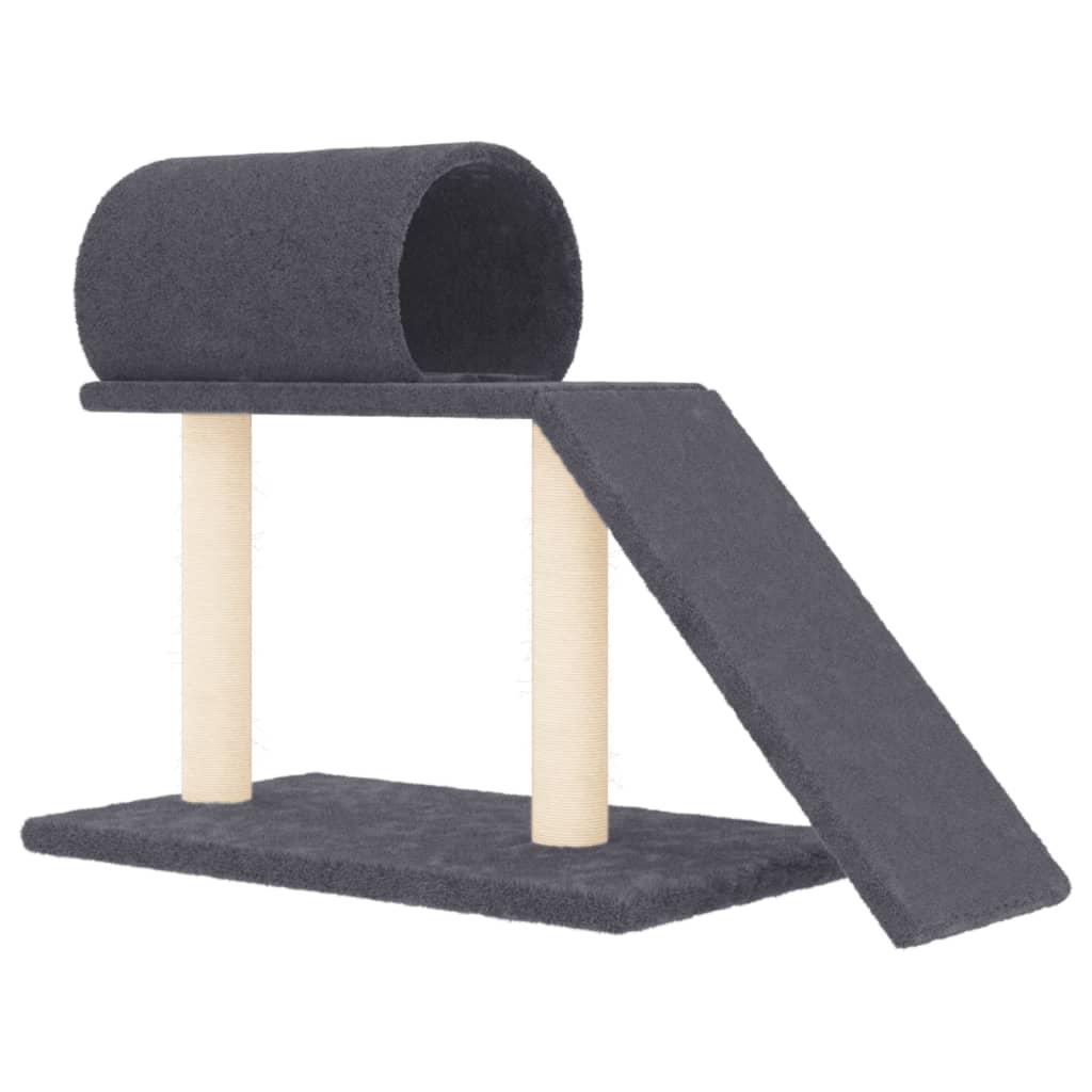 Cat scratching post with tunnel and ladder, dark grey, 55.5 cm