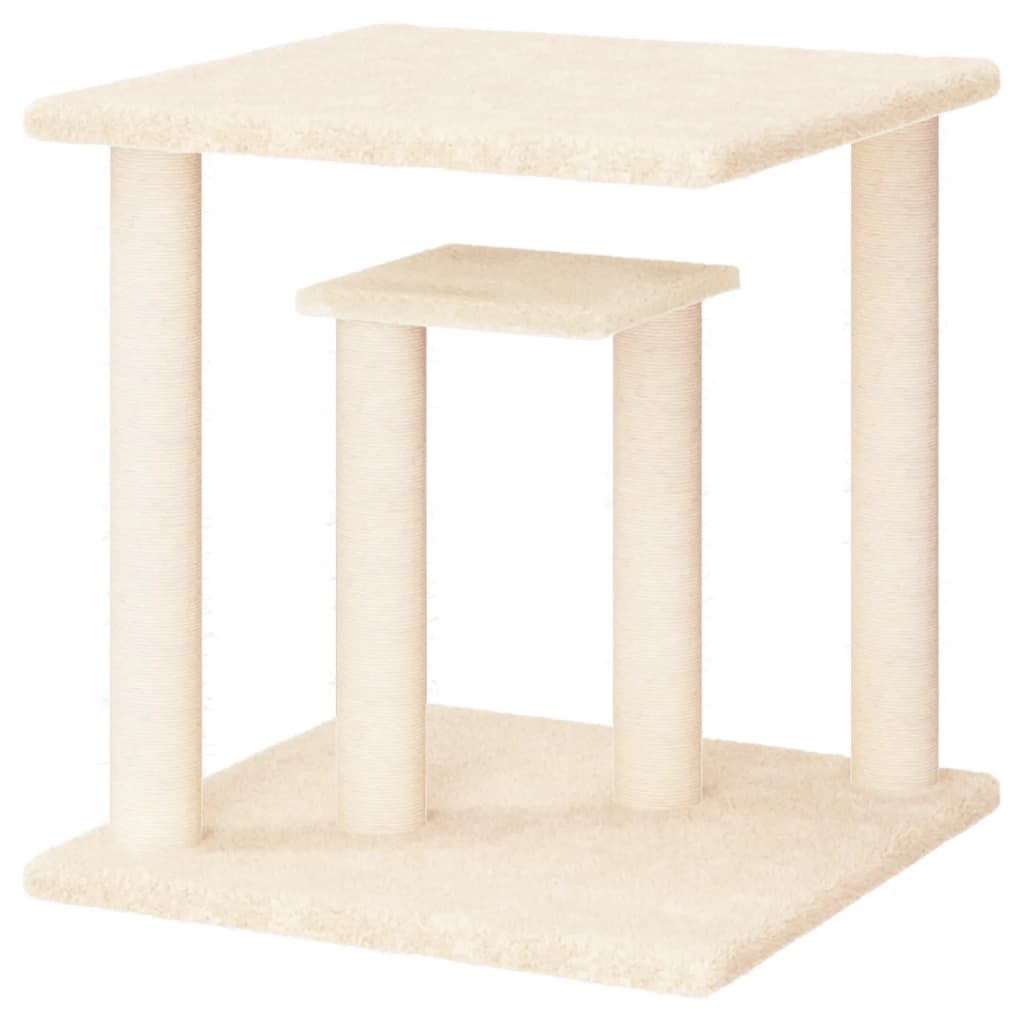 Cat scratching post with platforms, cream, 50 cm