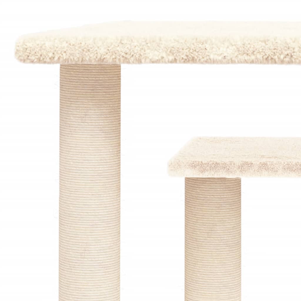 Cat scratching post with platforms, cream, 50 cm