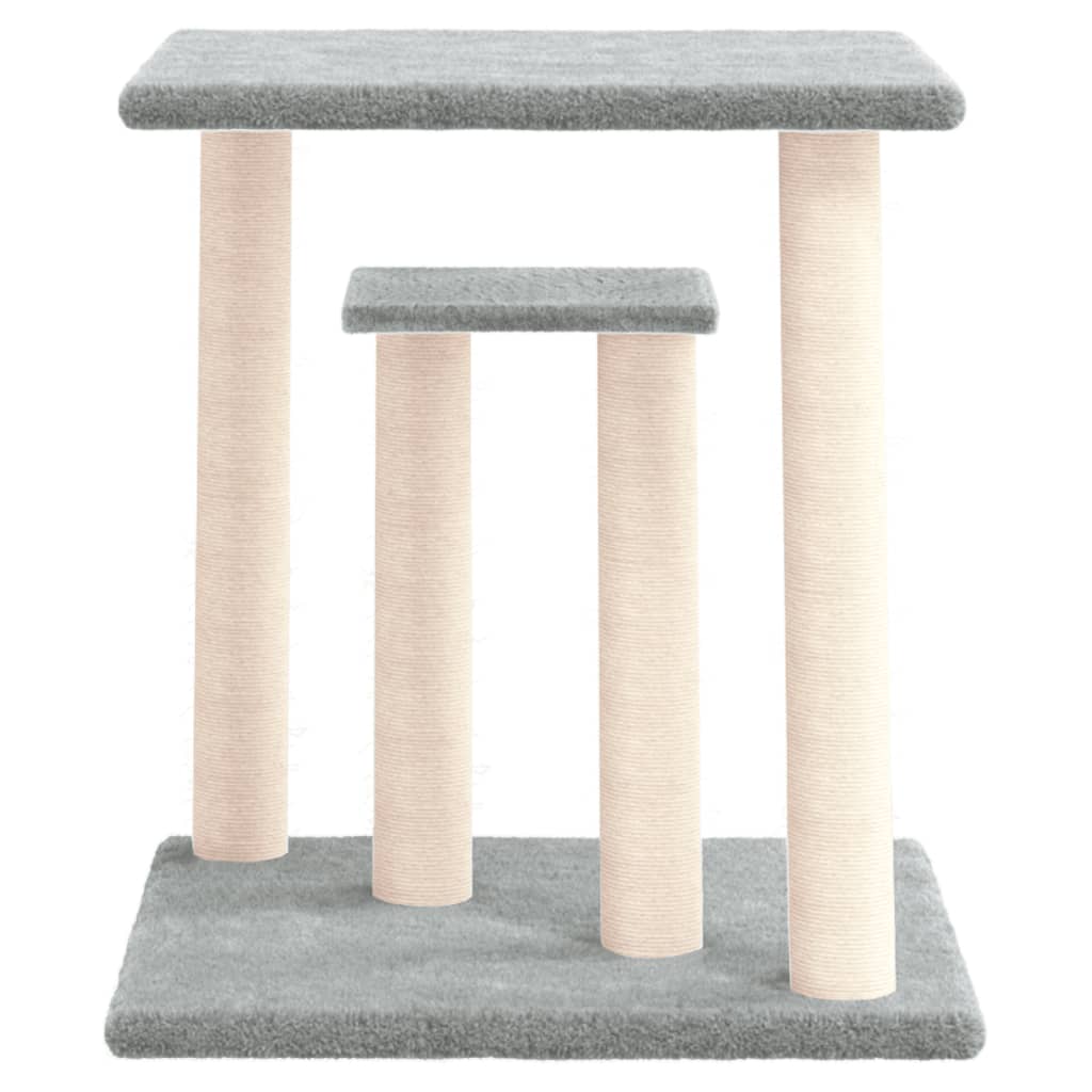 Cat scratching post with platforms, light grey, 50 cm