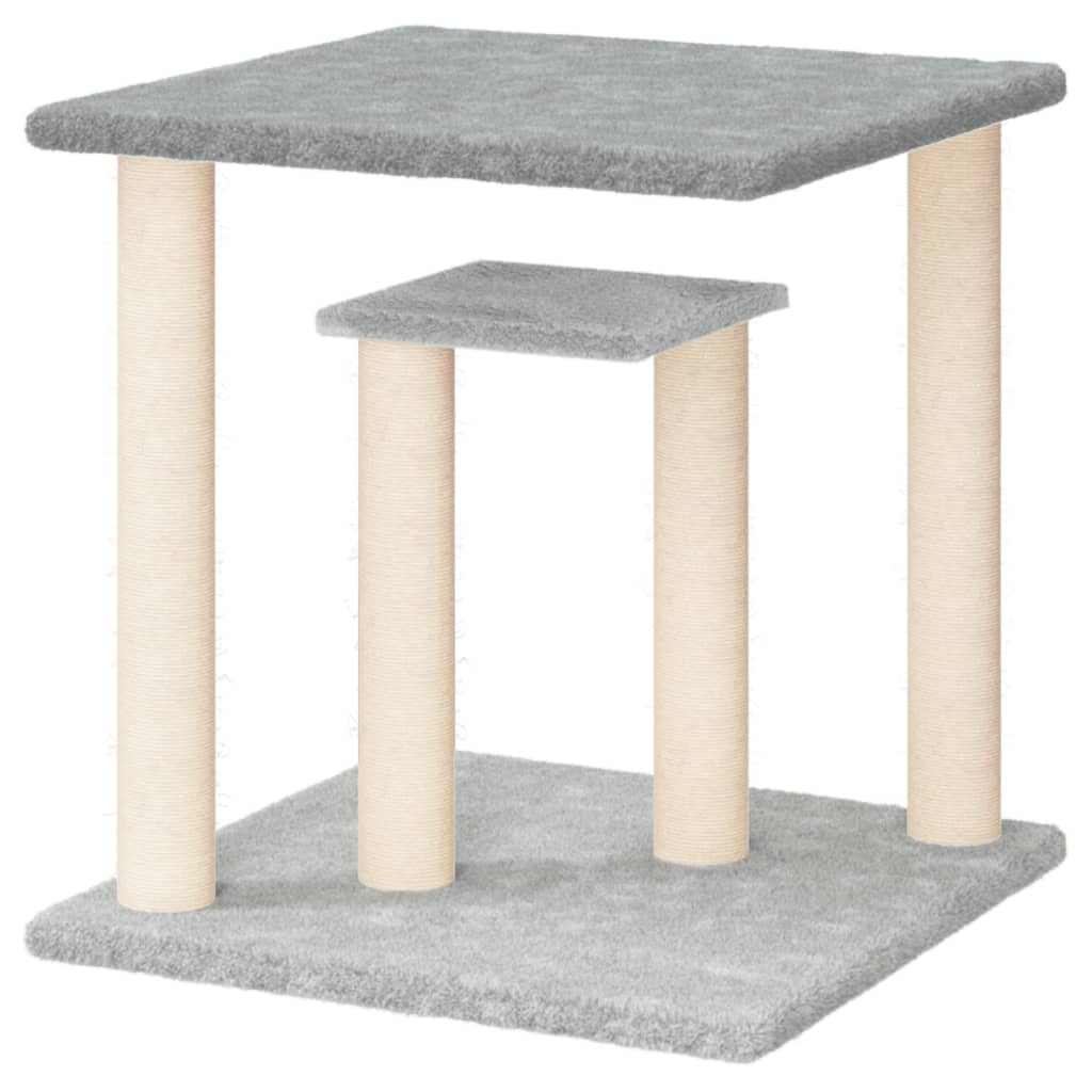 Cat scratching post with platforms, light grey, 50 cm