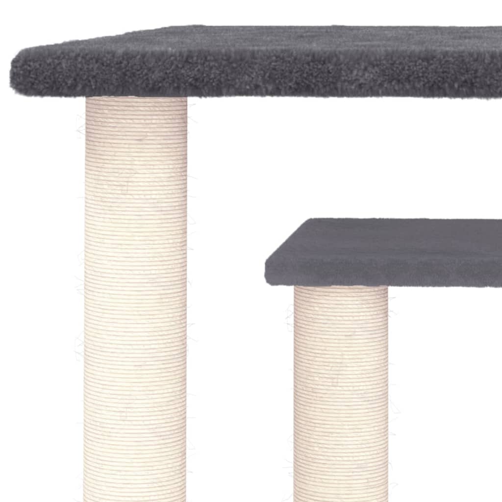 Cat scratching post with platforms, dark grey, 50 cm