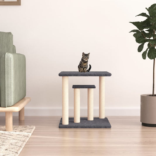 Cat scratching post with platforms, dark grey, 50 cm