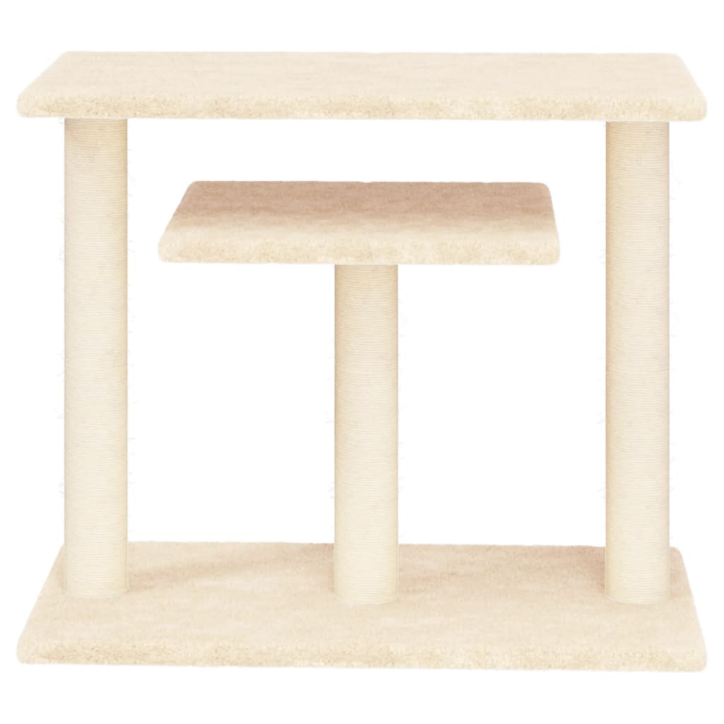 Cat scratching post with platforms, cream, 62.5 cm