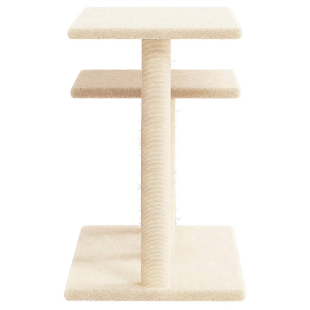 Cat scratching post with platforms, cream, 62.5 cm