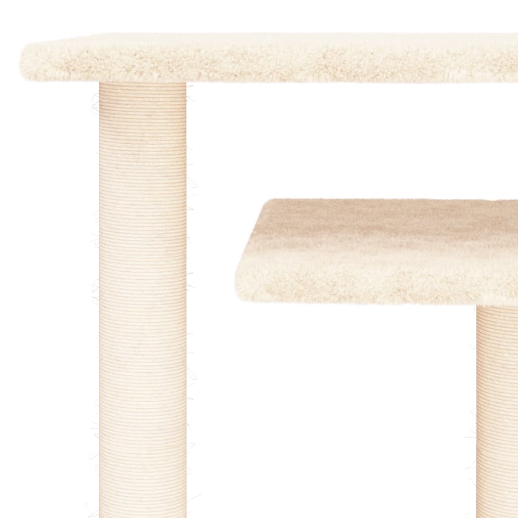 Cat scratching post with platforms, cream, 62.5 cm