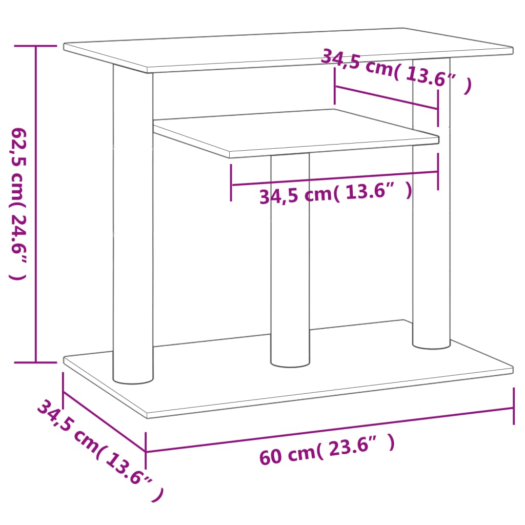 Cat scratching post with platforms, cream, 62.5 cm