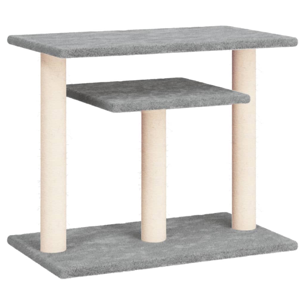 Cat scratching post with platforms, light grey, 62.5 cm