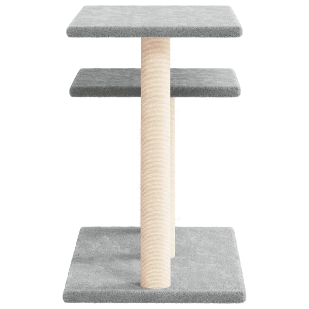 Cat scratching post with platforms, light grey, 62.5 cm