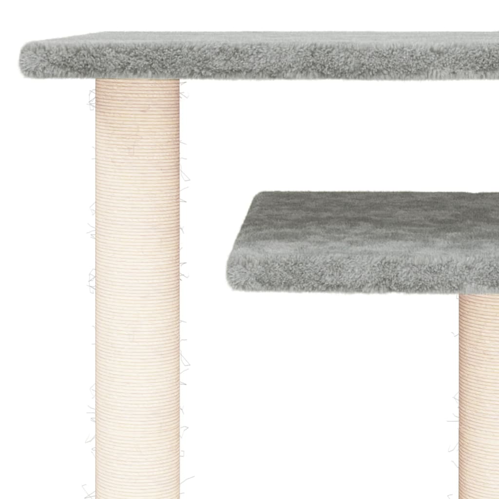 Cat scratching post with platforms, light grey, 62.5 cm