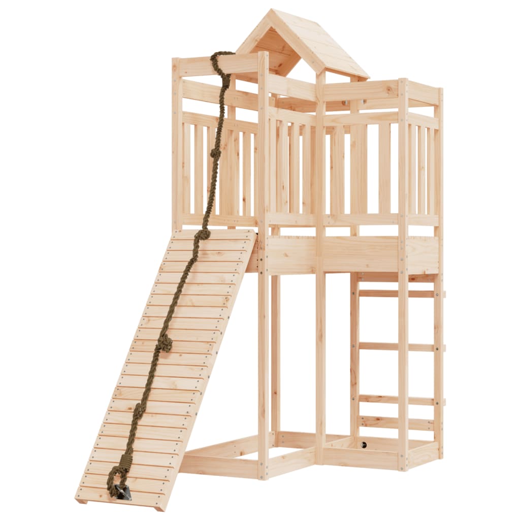 playhouse with climbing wall, pine wood