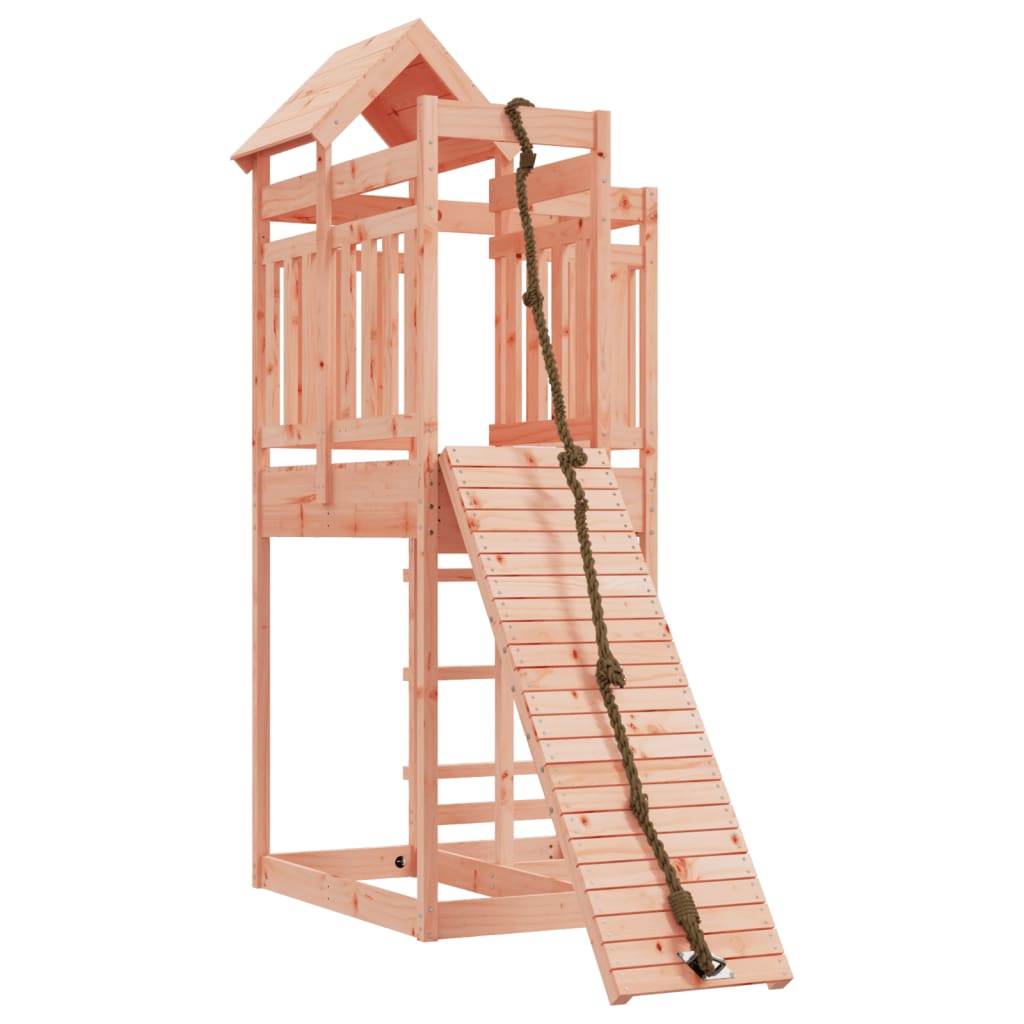 playhouse with climbing wall, rough wood