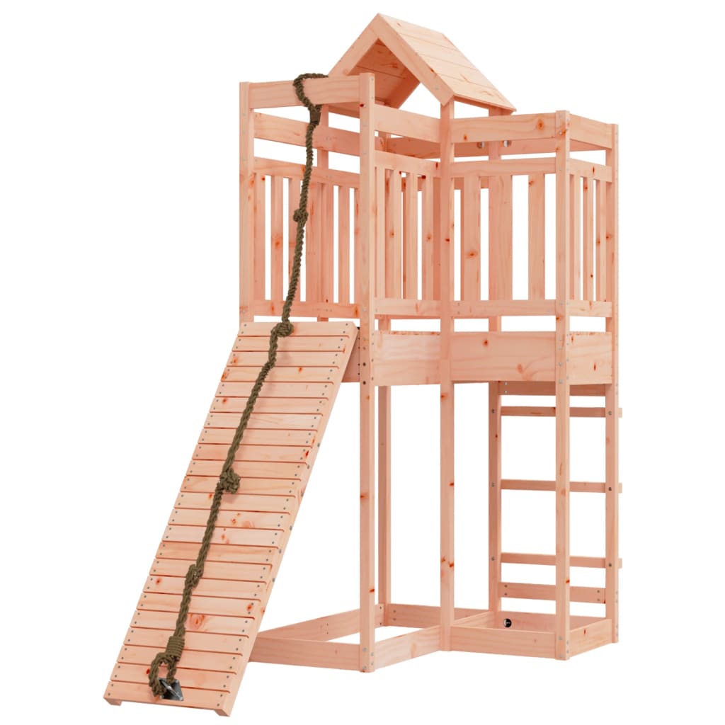 playhouse with climbing wall, rough wood