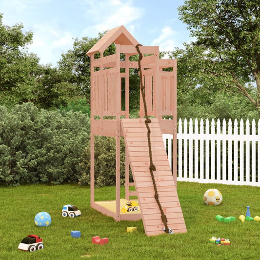 playhouse with climbing wall, rough wood