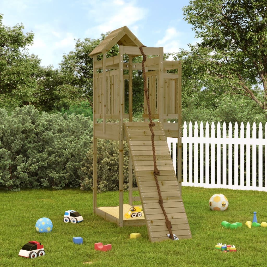 playhouse with climbing wall, impregnated pine wood