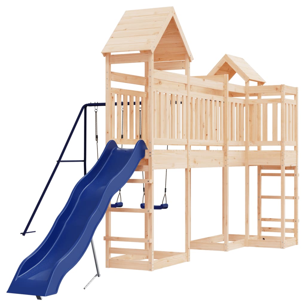 outdoor playground, pine wood