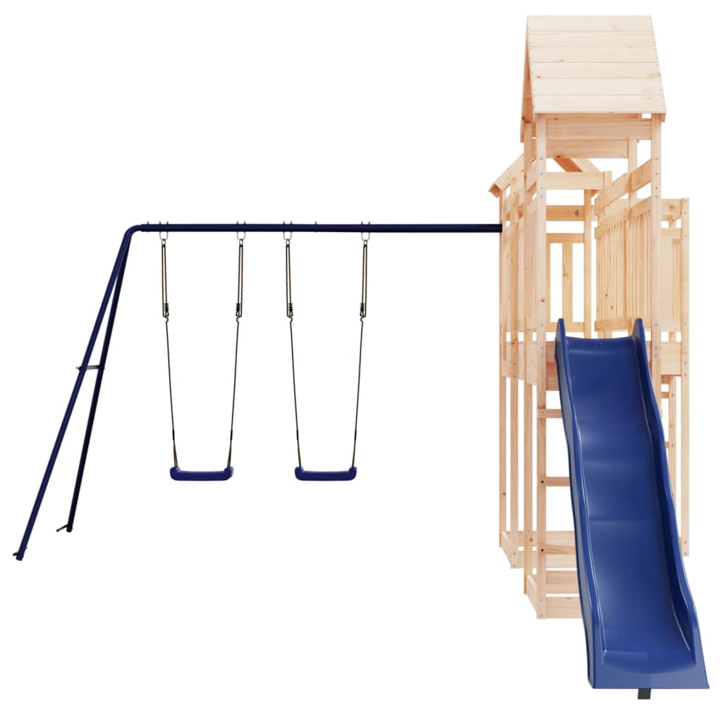 outdoor playground, pine wood