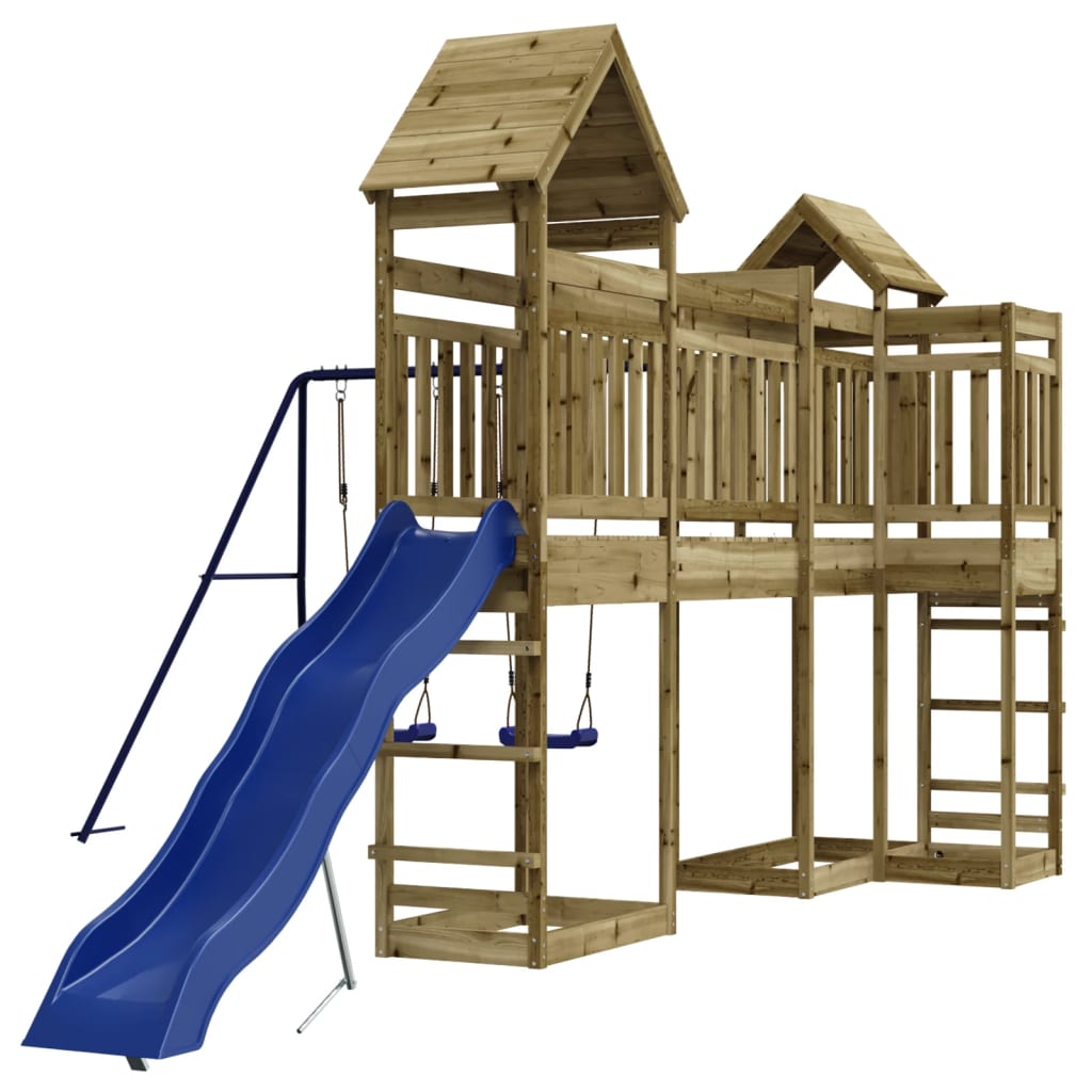 outdoor playground, impregnated pine wood