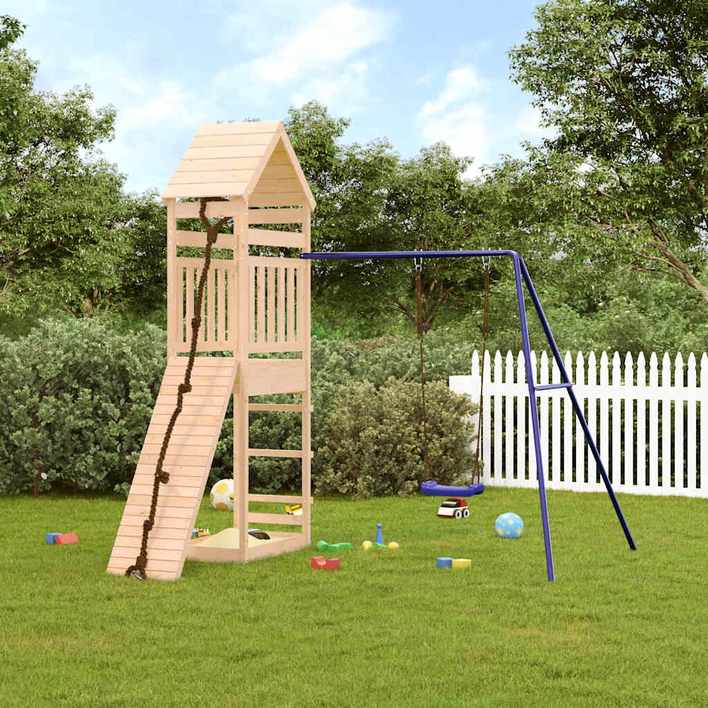 outdoor playground, pine wood