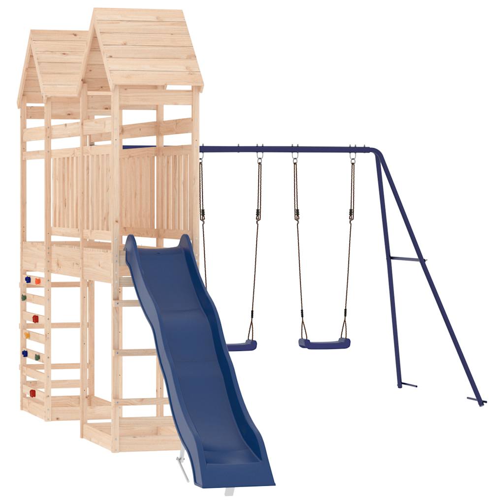 outdoor playground, pine wood